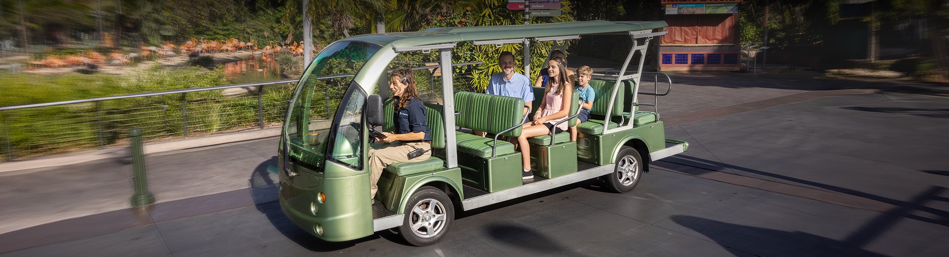 guests in a disocvery cart