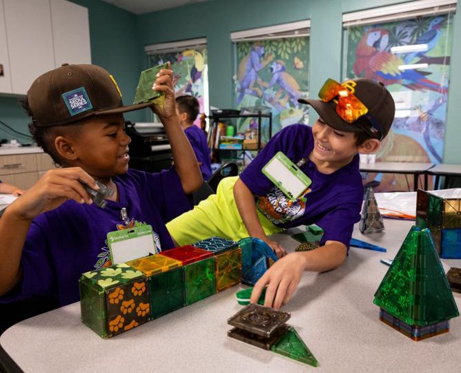 Extended fun - two students having fun